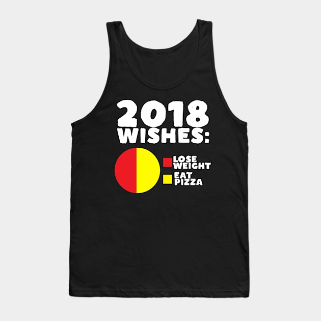 2018 Wishes: Lose Weight Eat Pizza Tank Top by thingsandthings